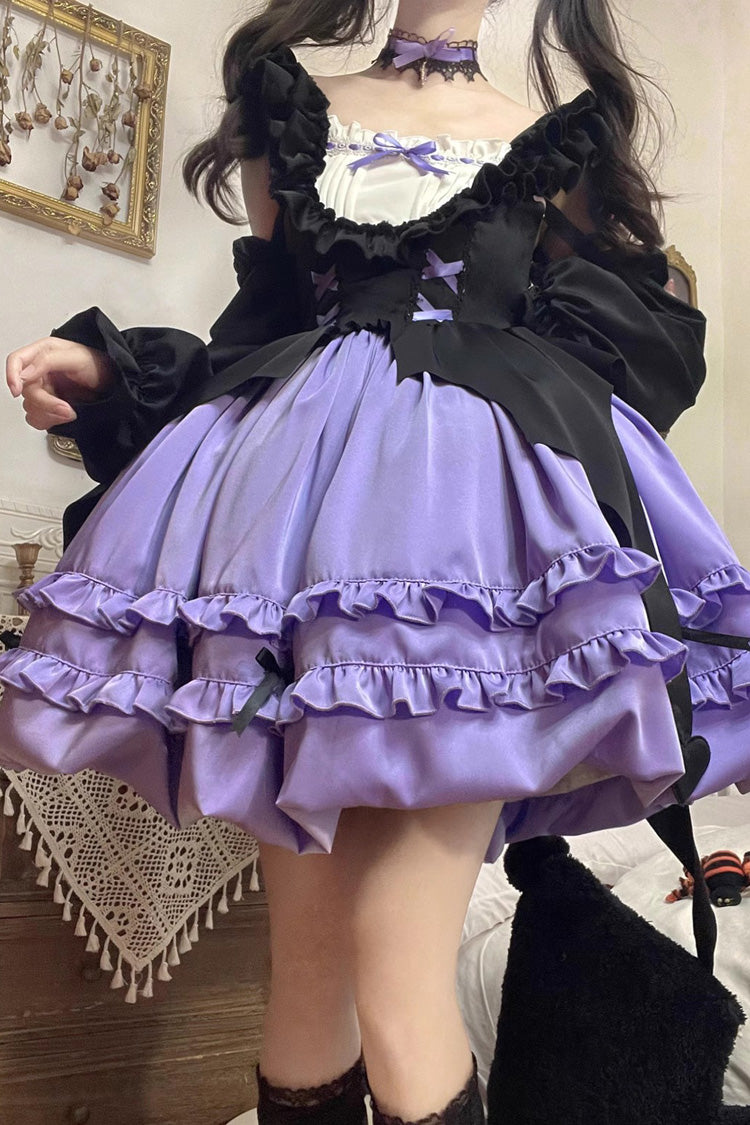 Purple Halloween Starry Night Witch Multi-layer Ruffle Sweet Lolita Jsk Dress