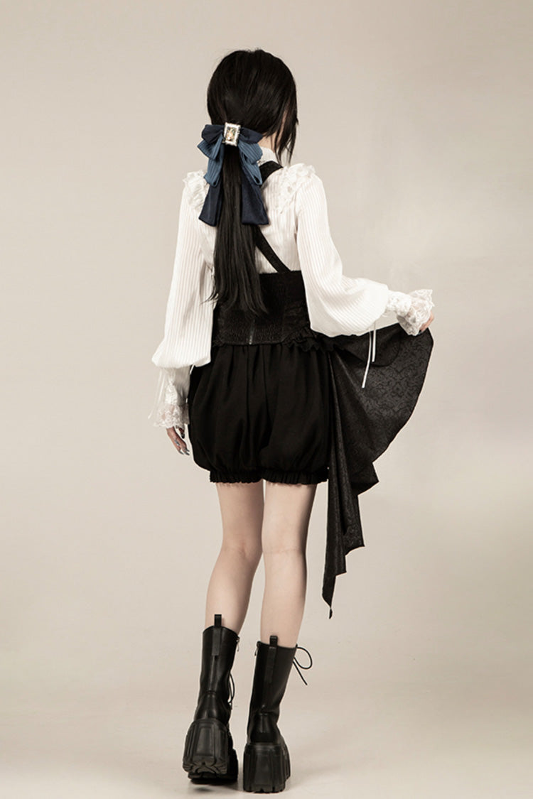 Black [Gold Hunter] Long Sleeves Pirate Style Gothic Shorts