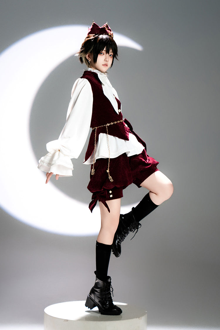 Rouge [Chasse au Lapin] Doux Prince Beau Ouji Lolita Gilet 