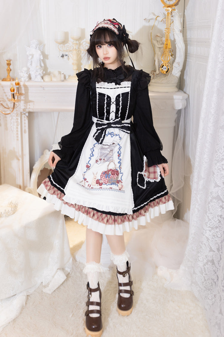 Black [Little Red Riding Hood] Ruffle Bowknot Sweet Lolita Jsk Dress