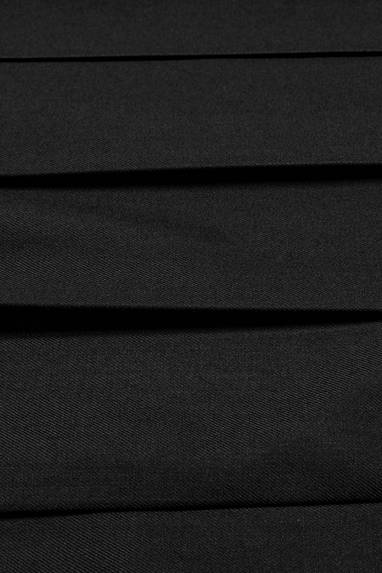Black Asymmetric Buckle Men's Punk Pleated Skirt