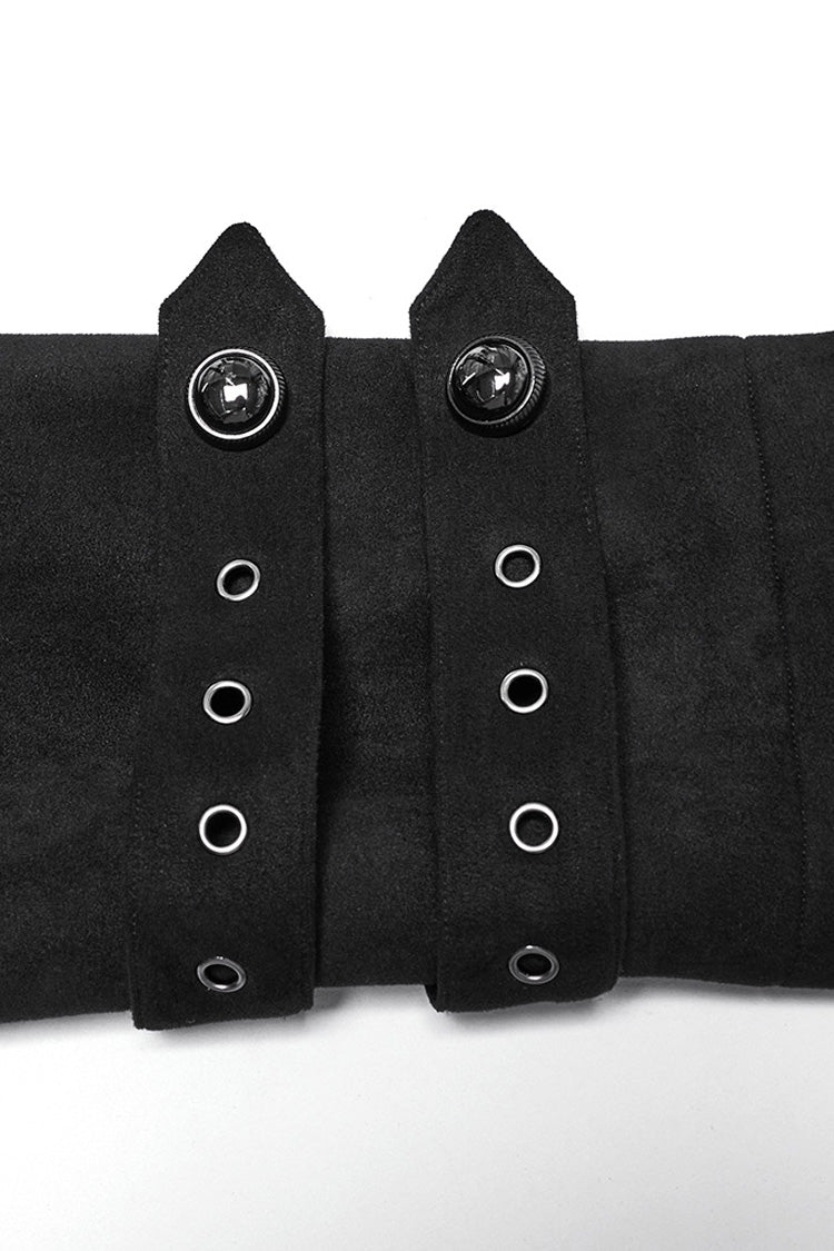 Schwarze Gothic-Jacke für Herren mit langen Ärmeln und Ösen