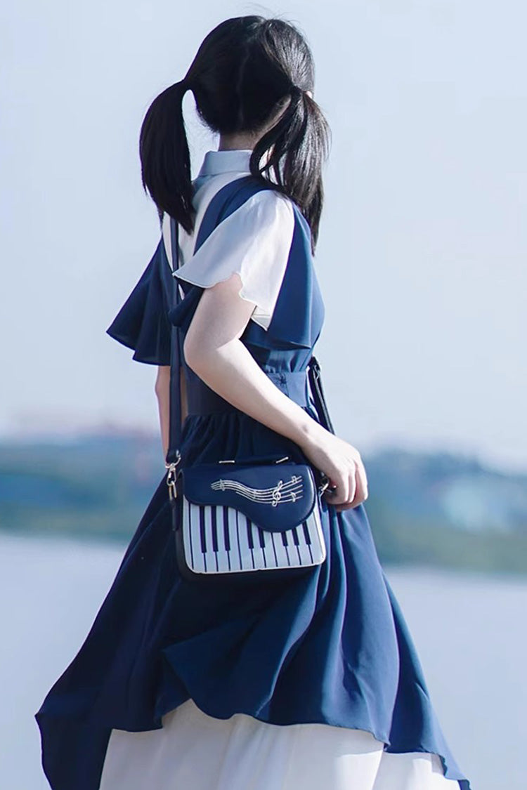 Blue/White Piano Note Music Sweet Lolita Shoulder Bag