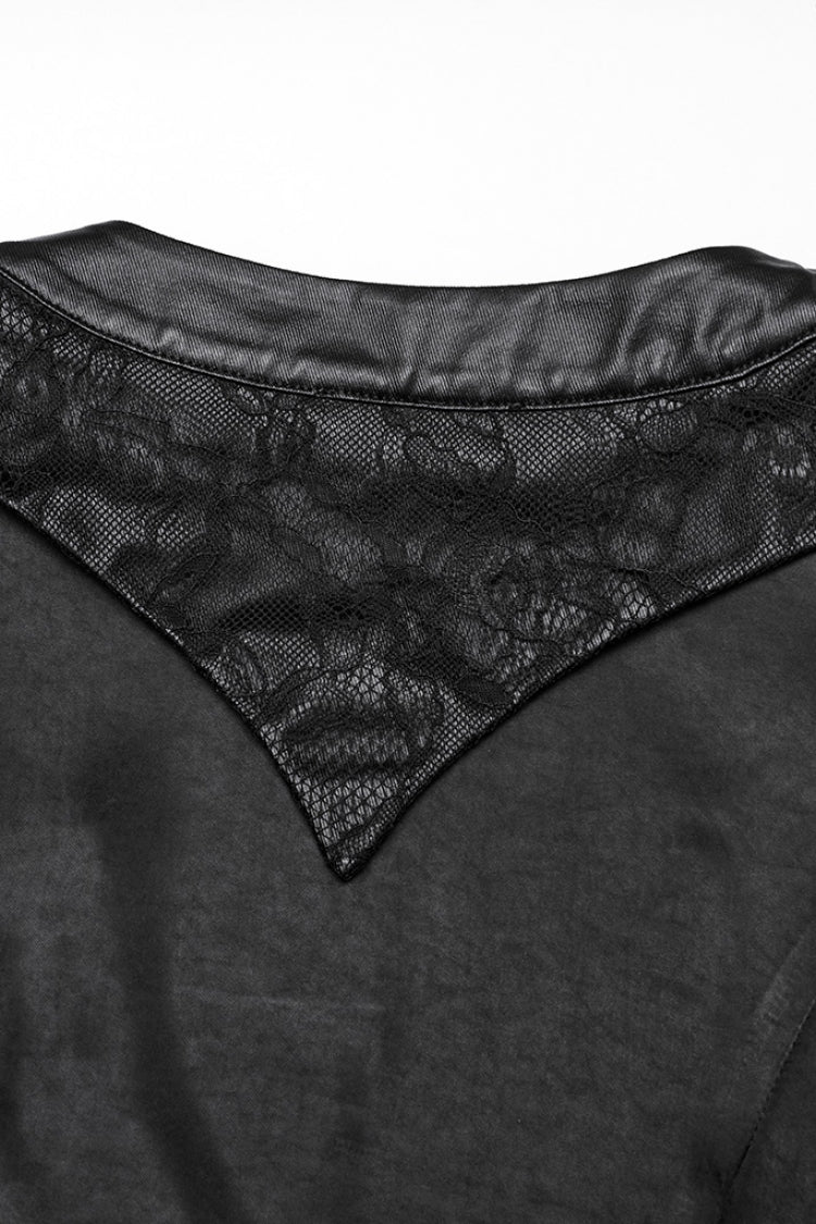 Black Long Sleeves Stitching Lace Irregular Women's Gothic Dress