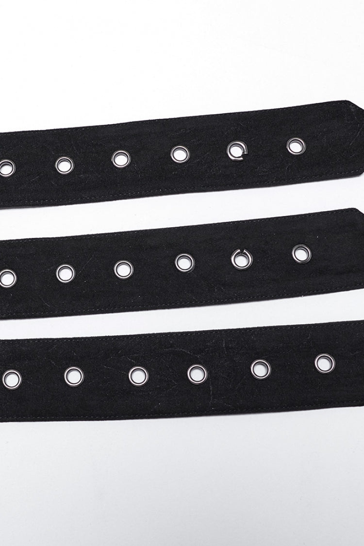 Black Skull Eyelets Buckle Men's Punk Belt