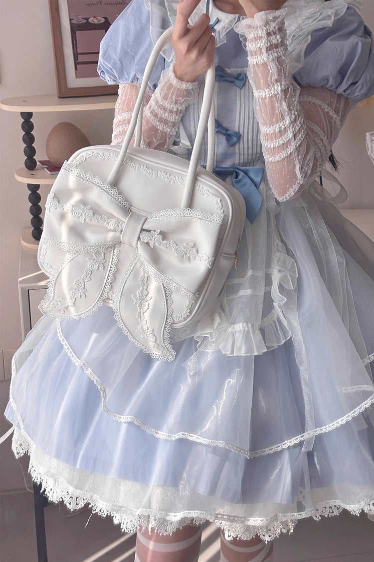 Sweet Bowknot Lace Zipper Japanese Lolita Handbag 3 Colors