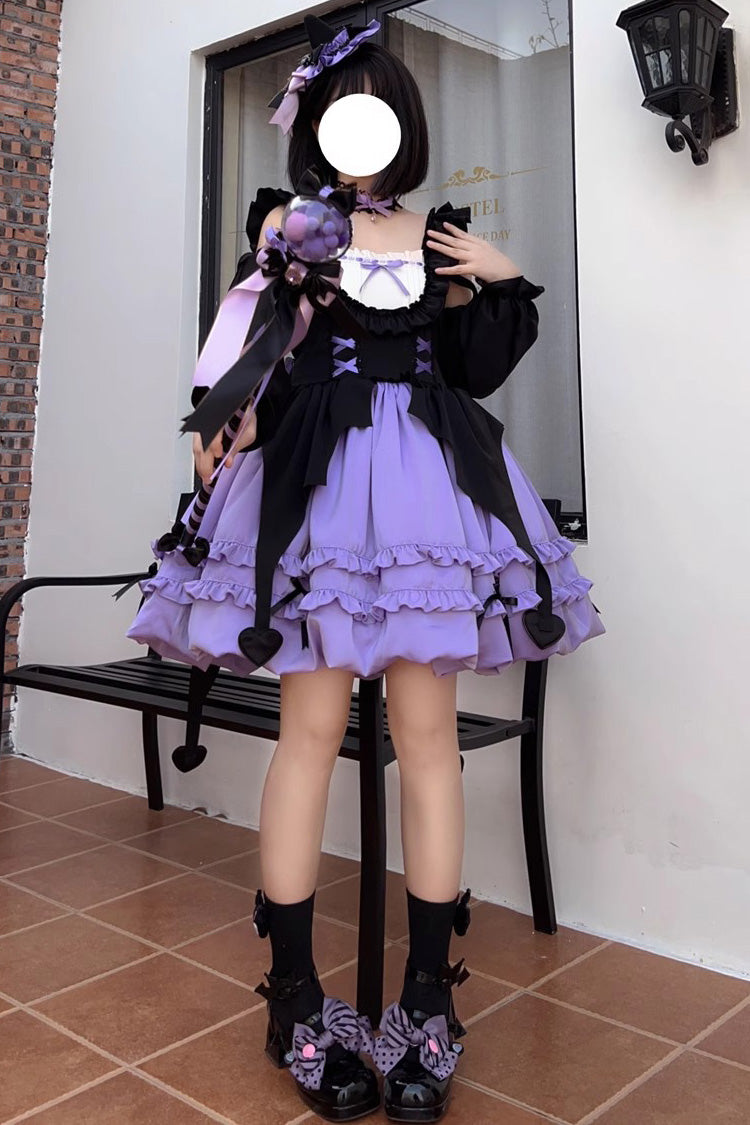 Purple Halloween Starry Night Witch Multi-layer Ruffle Sweet Lolita Jsk Dress