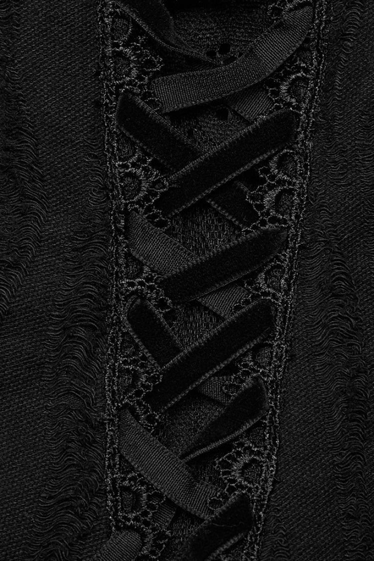 Black Panel Lace Decoration Women's Gothic Leg Covers