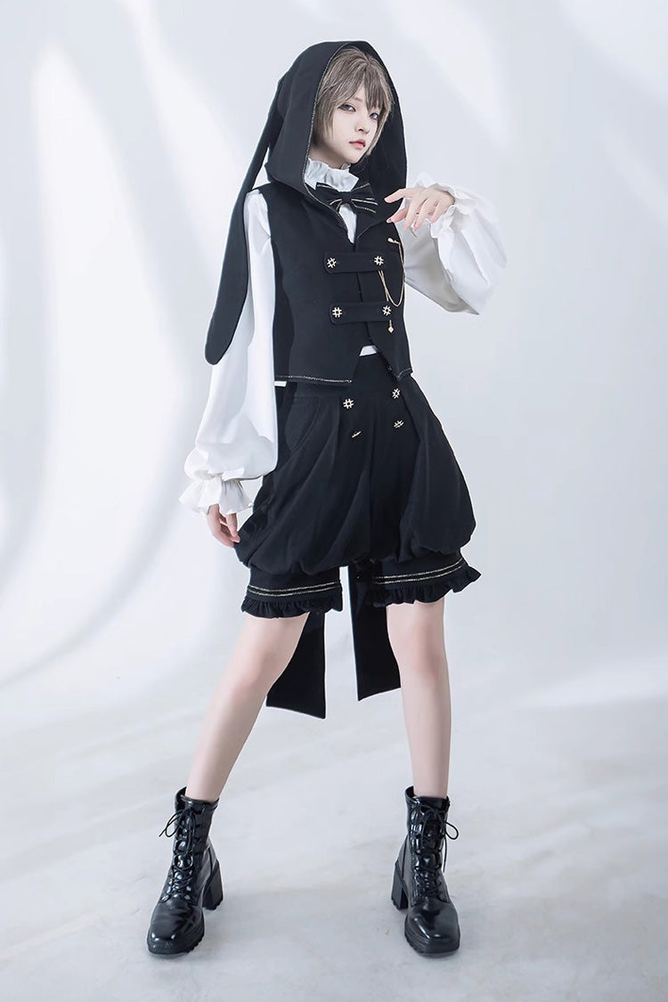 Black Anxious Rabbit Ouji Fashion Gothic Lolita Vest