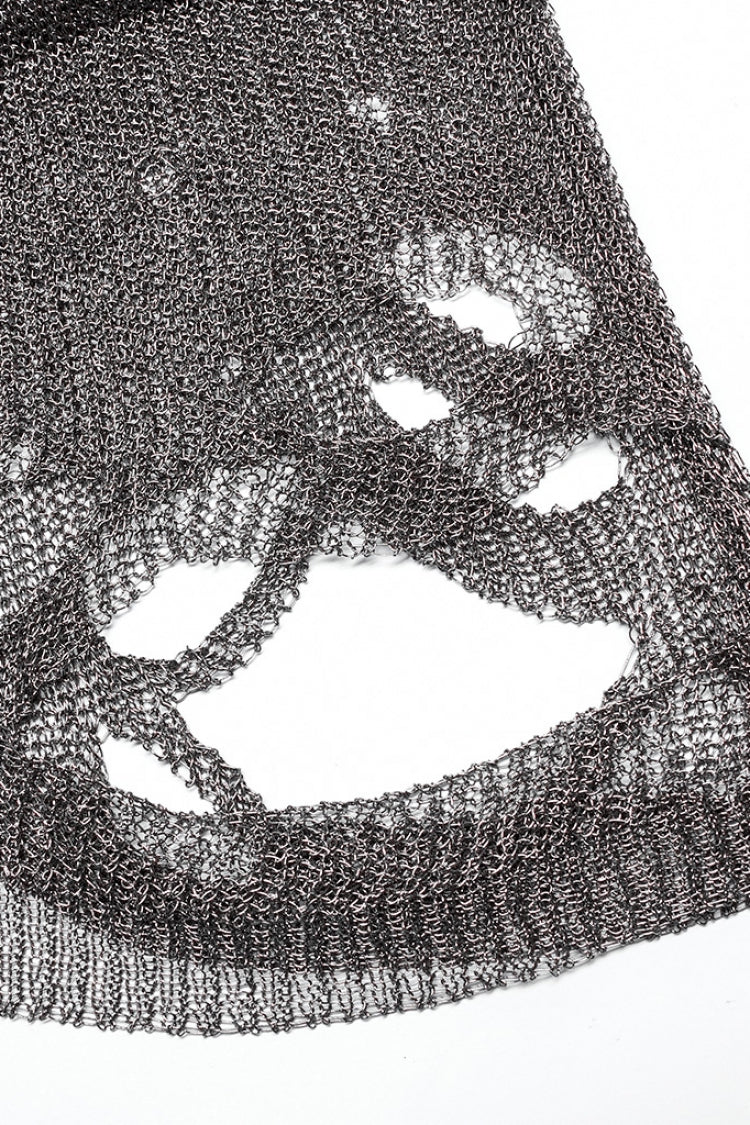 Sleeveless Mesh Ripped Women's Steampunk Sweater 2 Colors