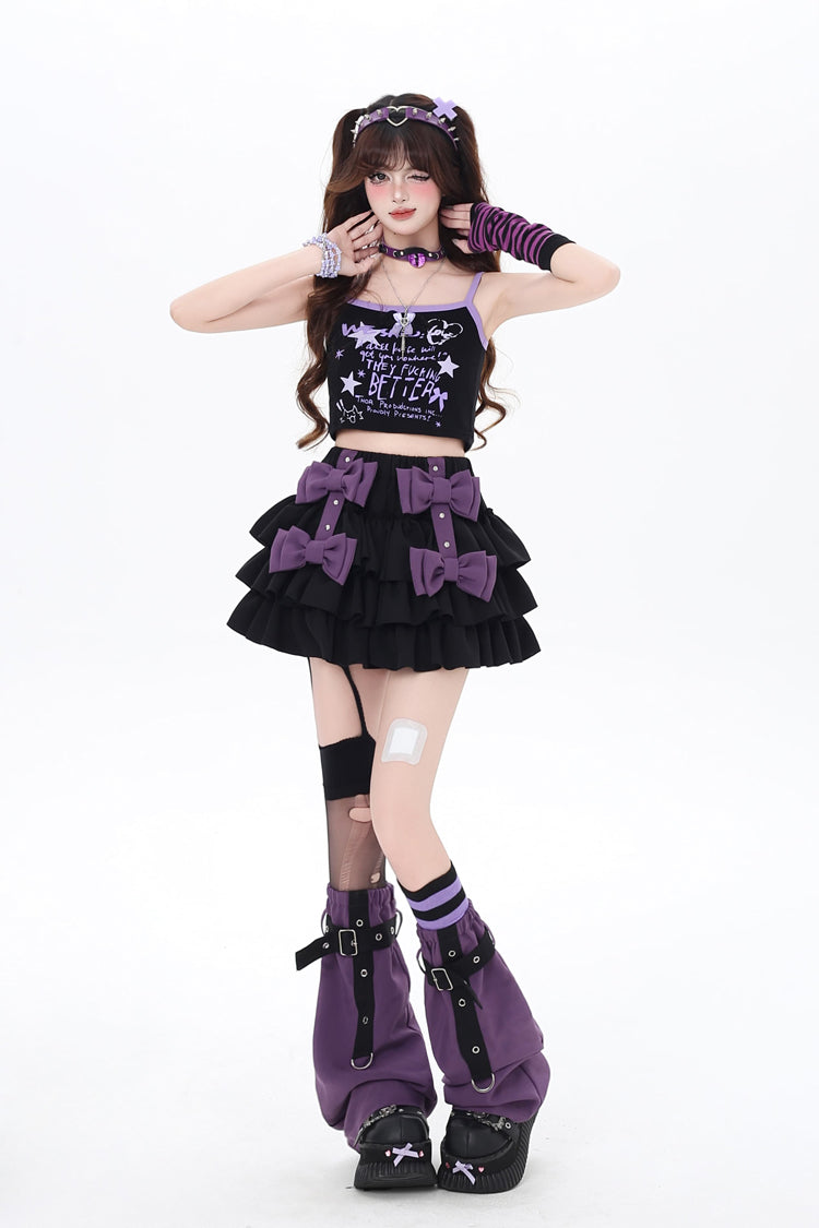 [Kozaya Nana] Triple-Layered Ruffle Bowknot Sweet Japanese Lolita Skirt 2 Colors