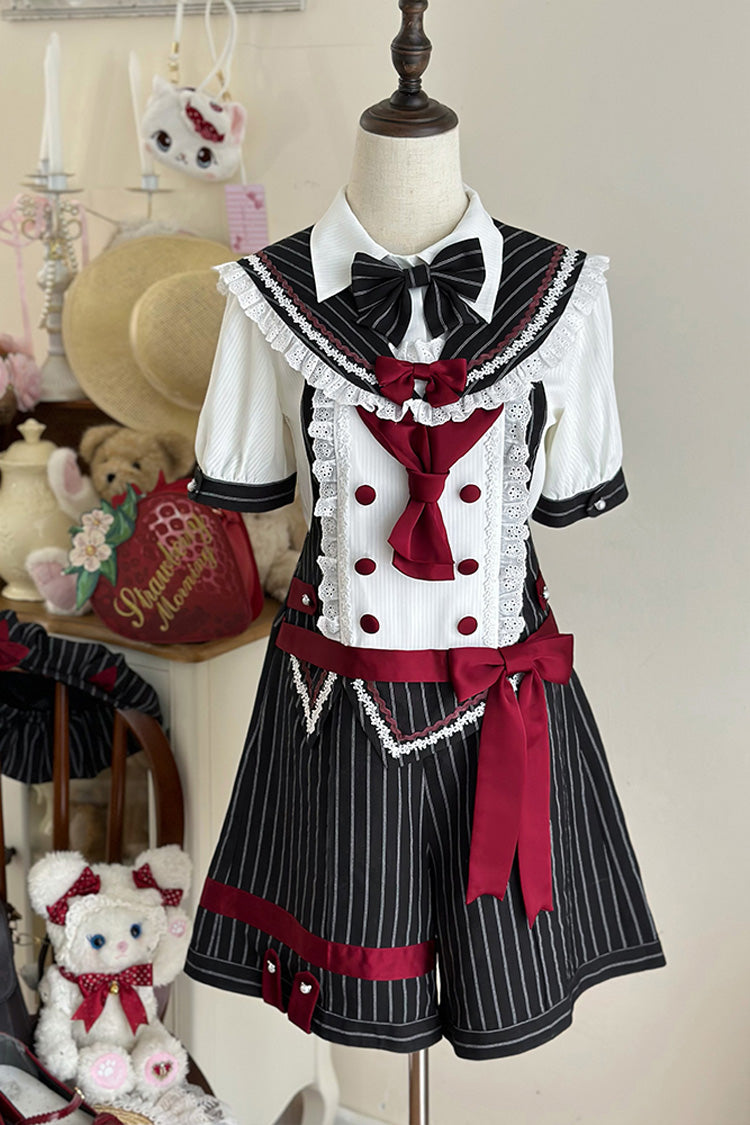 Chartres Meow Team Bowknot Ouji Fashion Cooles Lolita-Shorts-Set in 3 Farben