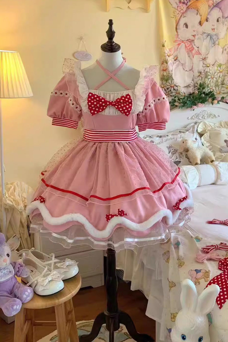 Sweetheart Bobo Magical Girl Short Sleeves Ruffle Bowknot Sweet Lolita Dress 3 Colors