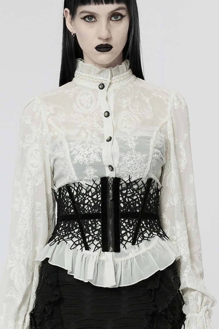 Black Hollow Mesh Women's Gothic Girdle
