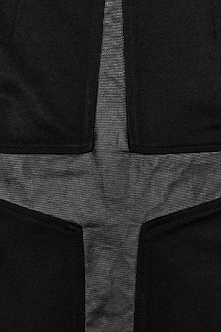 Black Cross Print Stitching Lace-Up Women's Steampunk Skirt