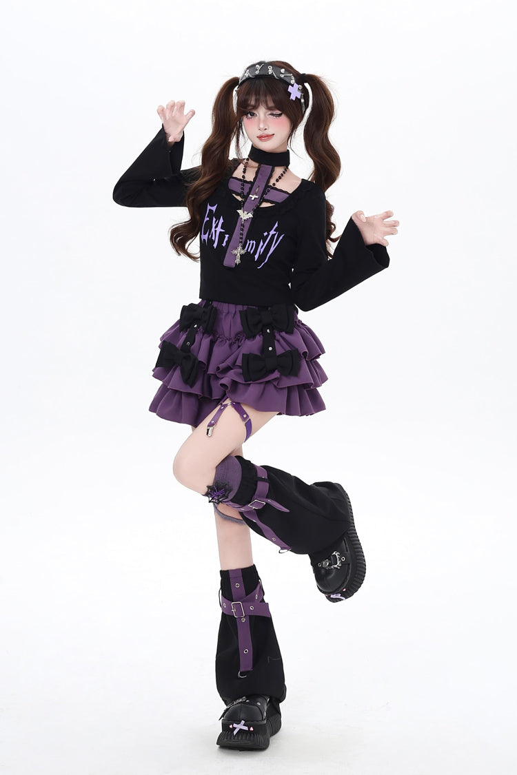 [Kozaya Nana] Triple-Layered Ruffle Bowknot Sweet Japanese Lolita Skirt 2 Colors