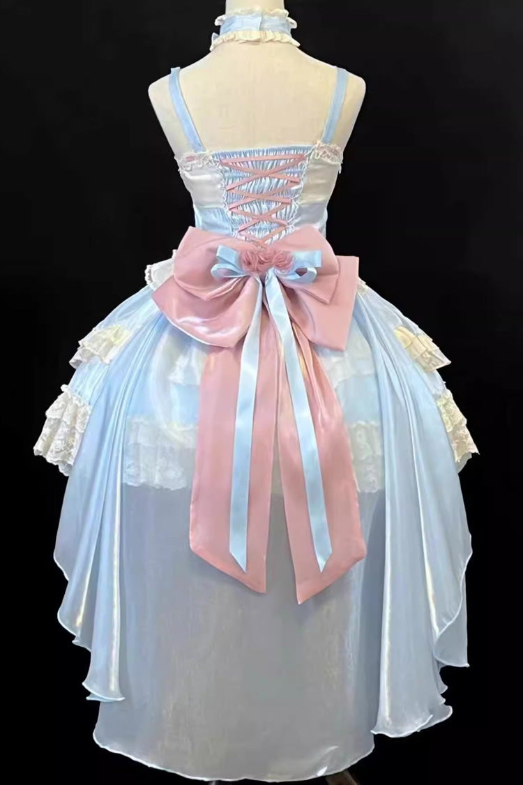 Blue [Heartbeat] Multi-Layered Ruffle Bowknot Lace Sweet Princess Lolita Jsk Dress