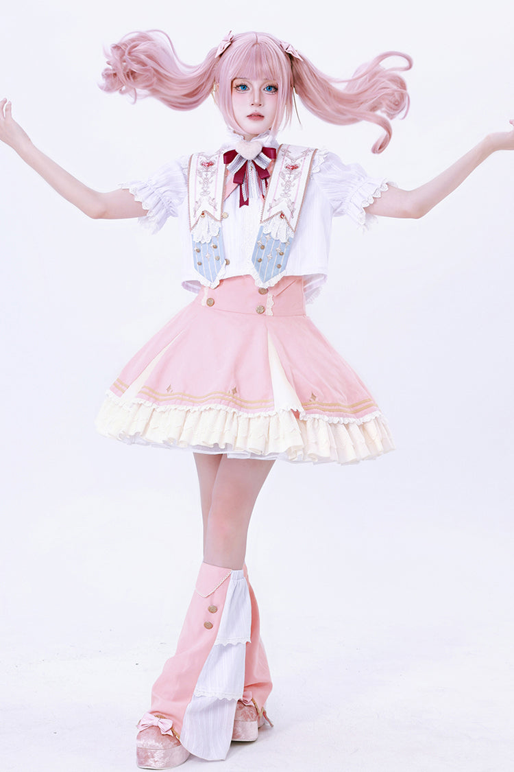 Pink [Messenger of Heaven] Ruffle Sweet Princess Lolita Skirt