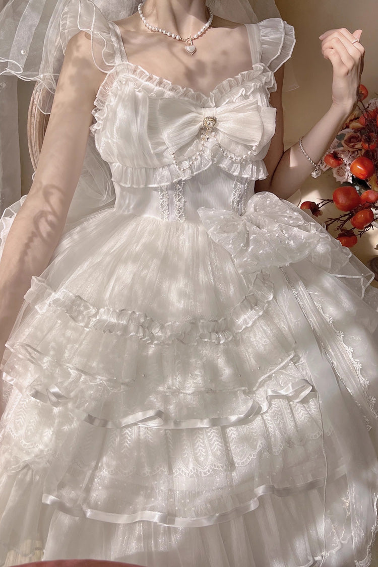 Solid Color Multi-layer Ruffle Hanayome Sweet Lolita Jsk Dress 2 Colors