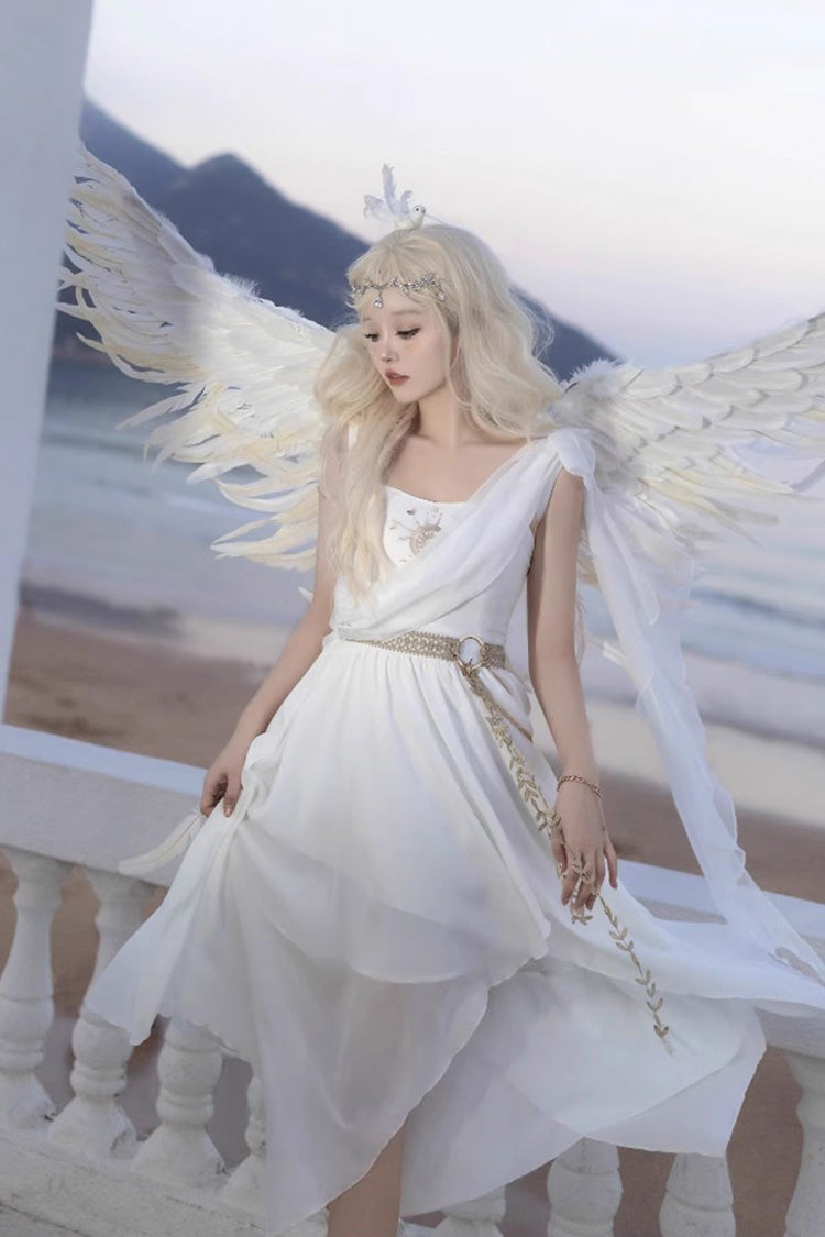 White Sleeveless Tears of Themis Greek Style Gothic Lolita Jsk Dress