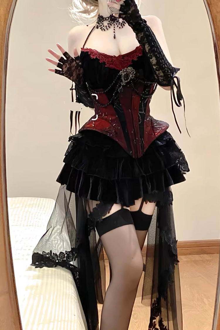 Black Sexy Hot Girl Triple-Layered Ruffle Gothic Lolita Skirt