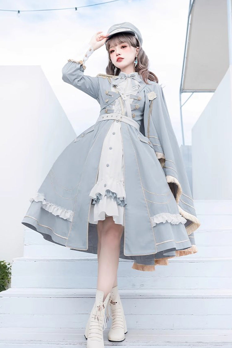 Blue Star Ocean Fantasy Cardigan Bowknot Sweet Military Elegant Lolita Dress