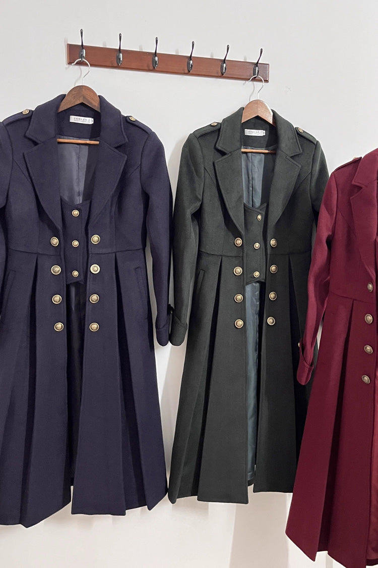 [Paranoid’s Punishment ] Wool Long Sleeves Slim Gothic Lolita Trench Coat 4 Colors