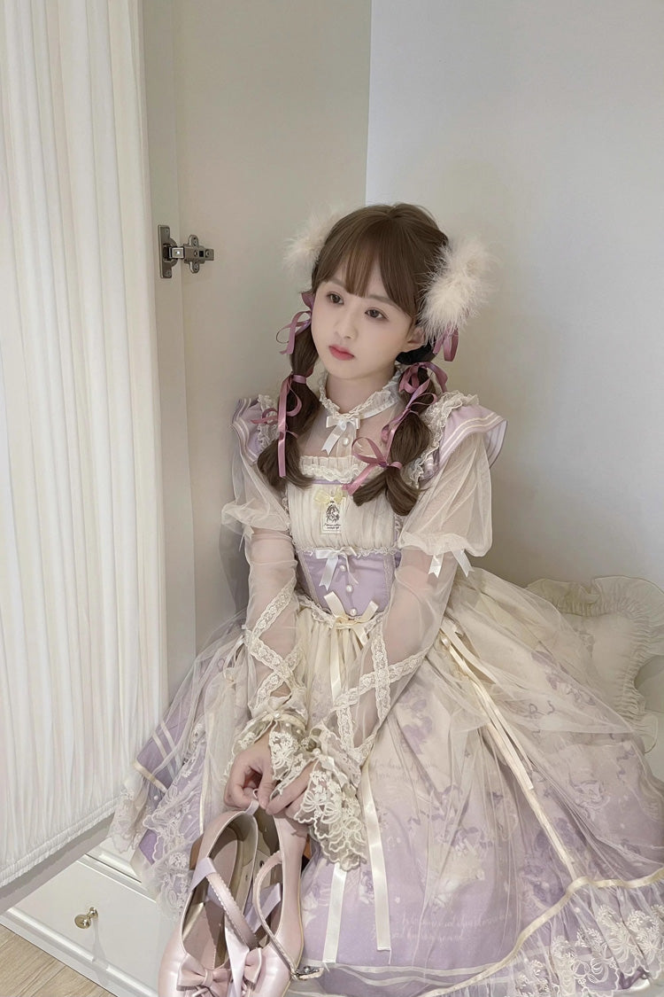Dream Doll Ballet Rabbit Print Sweet Lolita Jsk Dress 2 Colors
