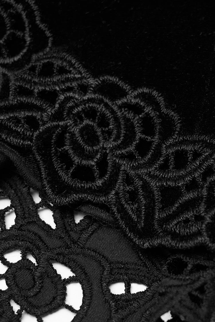 Black Floral Embroidery Lace Women's Gothic Vintage Gorgeous Corset