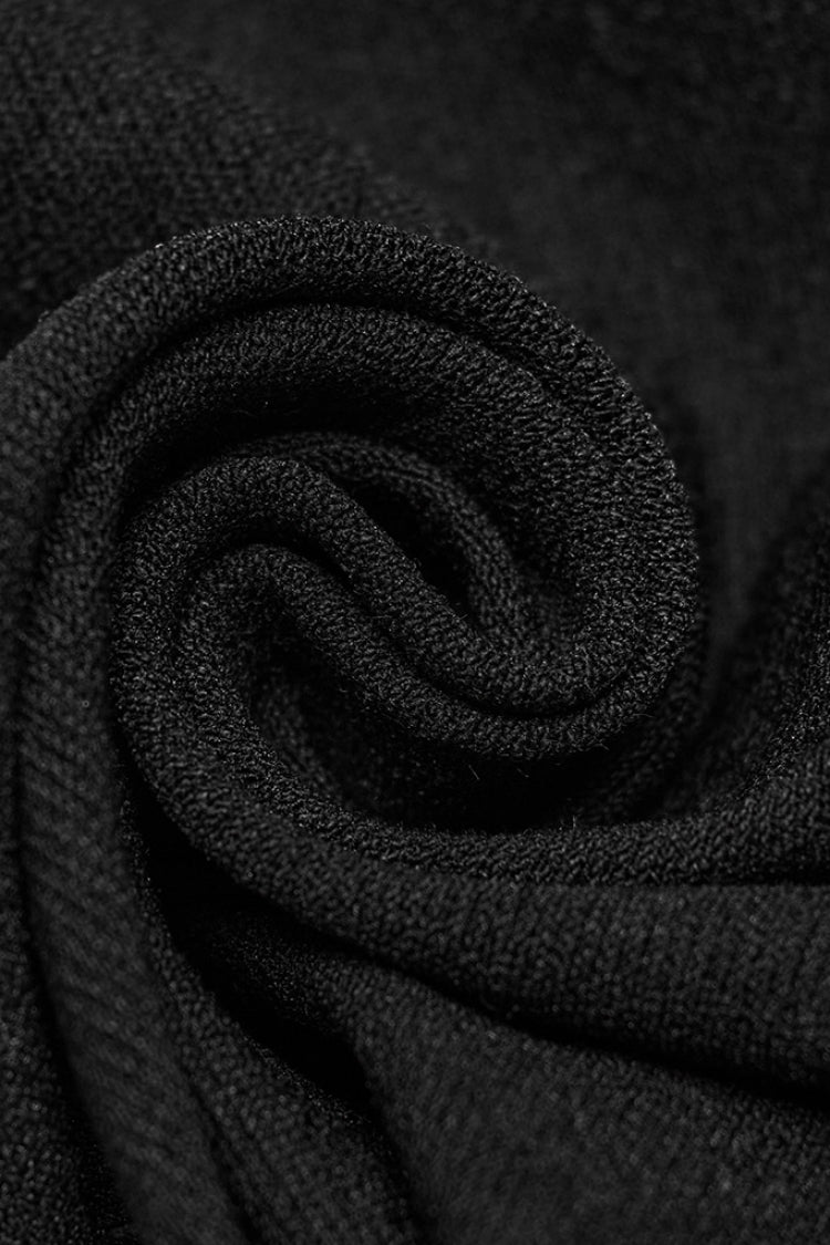 Black Hollow Stitching Irregular Mesh Women's Steampunk Pants