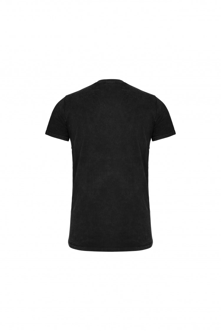 Black Lace-Up Zipper Men's Punk Blouse with Straps