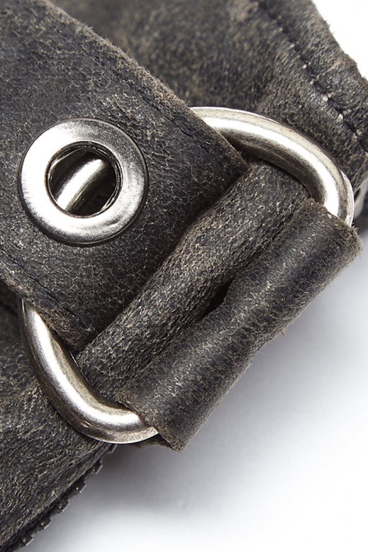 Steampunk-Handschuhe aus PU-Leder für Herren mit Metallschnalle, 2 Farben
