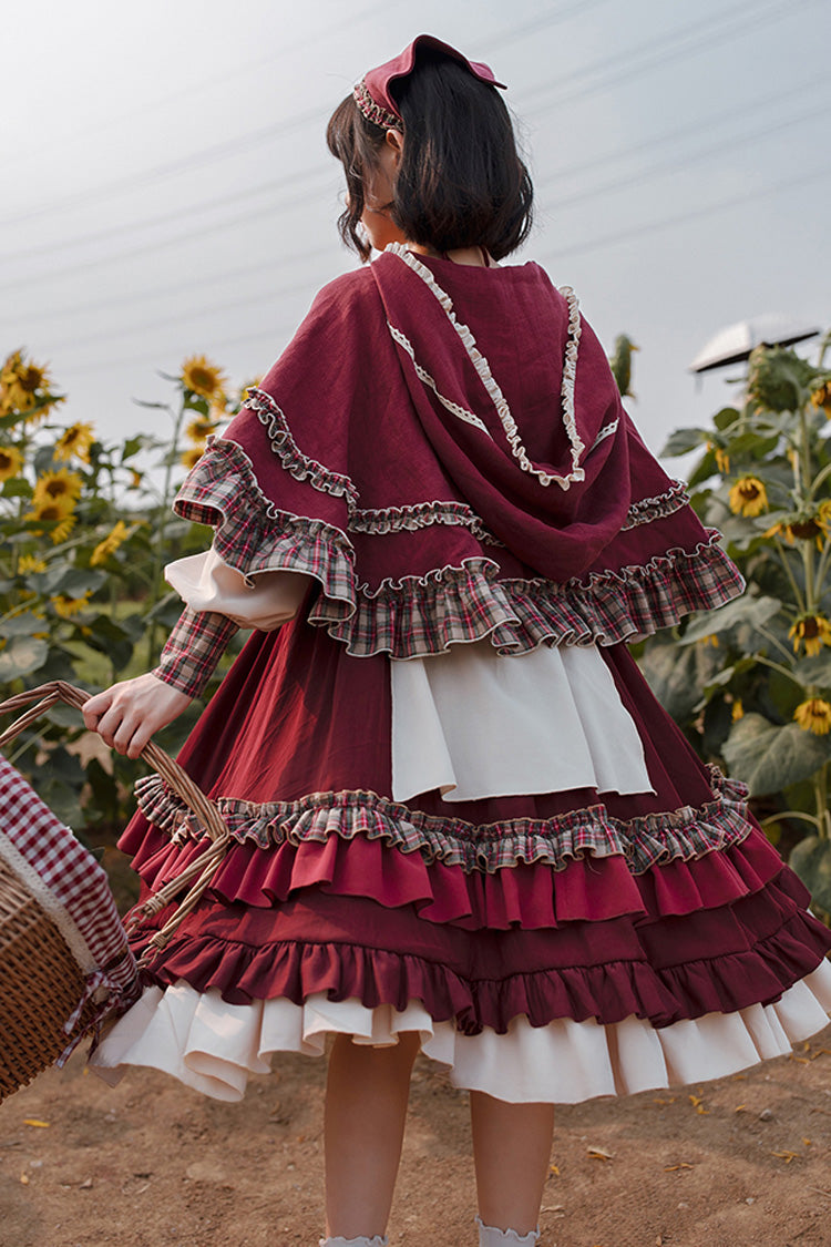 Little Red Riding Hood Long Sleeves Ruffle Sweet Lolita Dress