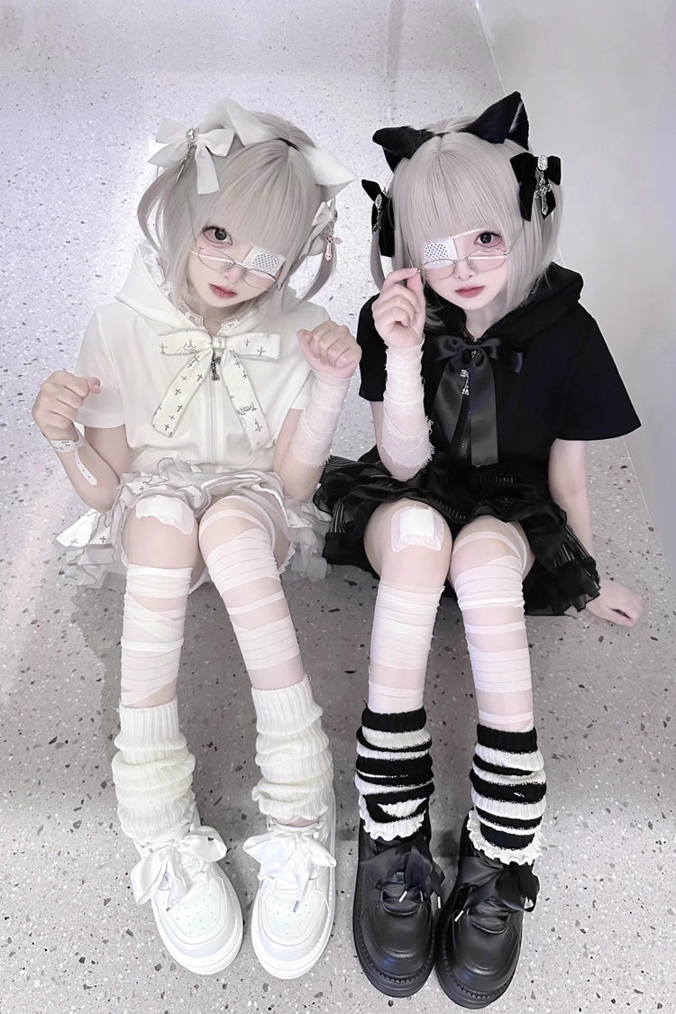 College Lace-Up Sweet Jirai Kei Japanese Platforms Shoes 2 Colors