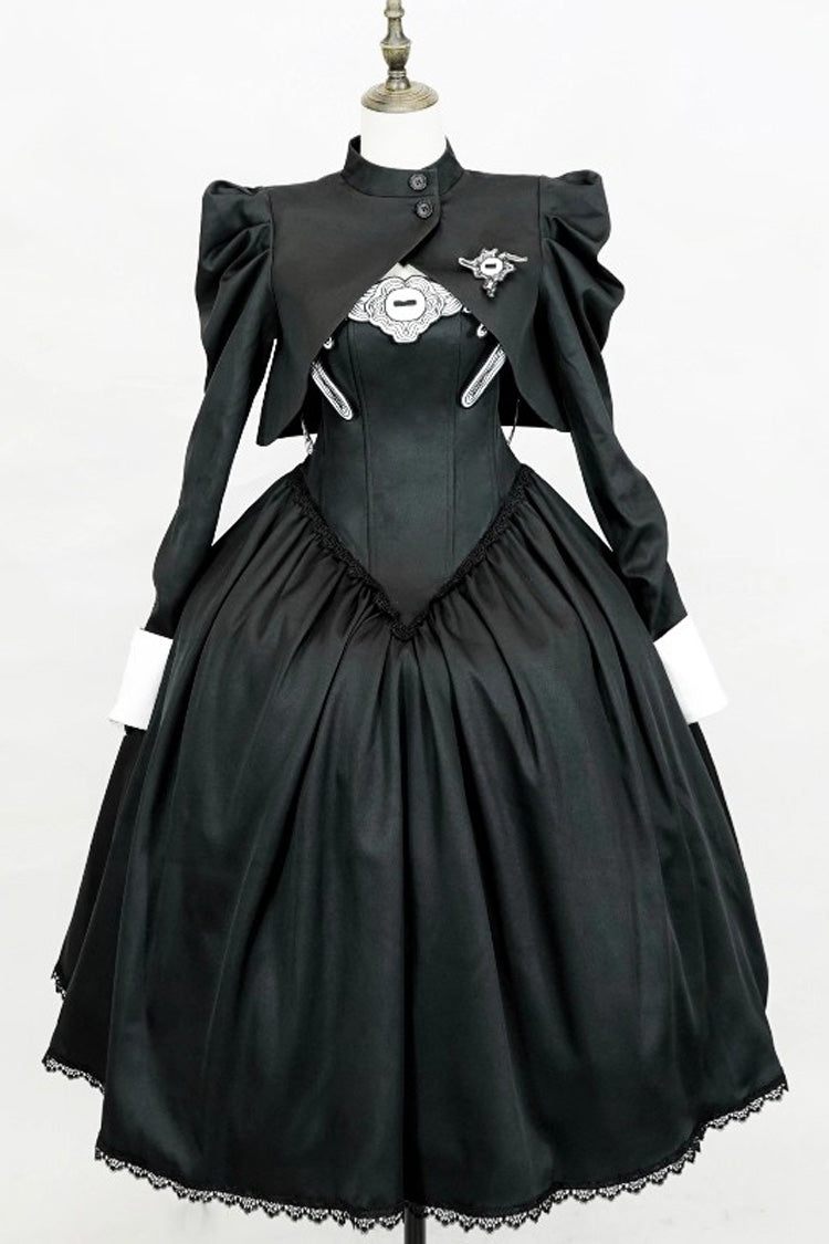 黒【デモンズアイ】ノースリーブフリルリボンゴスロリドレスロングバージョン