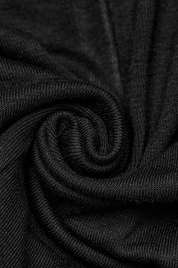Schwarzes, ärmelloses, genähtes, zerrissenes Punk-Tanktop für Damen mit Stehkragen und Schnürung