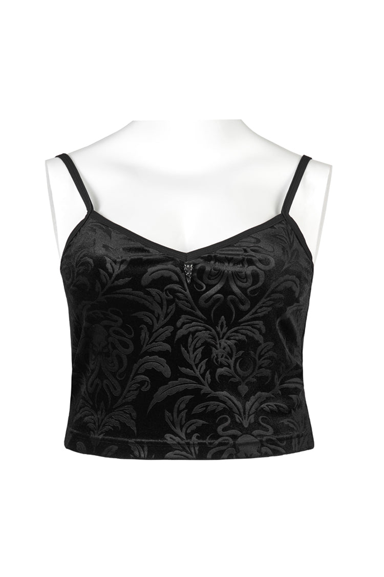 Schwarzer Samt mit personalisiertem Musterdruck, verstellbare Schultergurte, ärmellos, Gothic-Schlinge für Damen in Übergröße