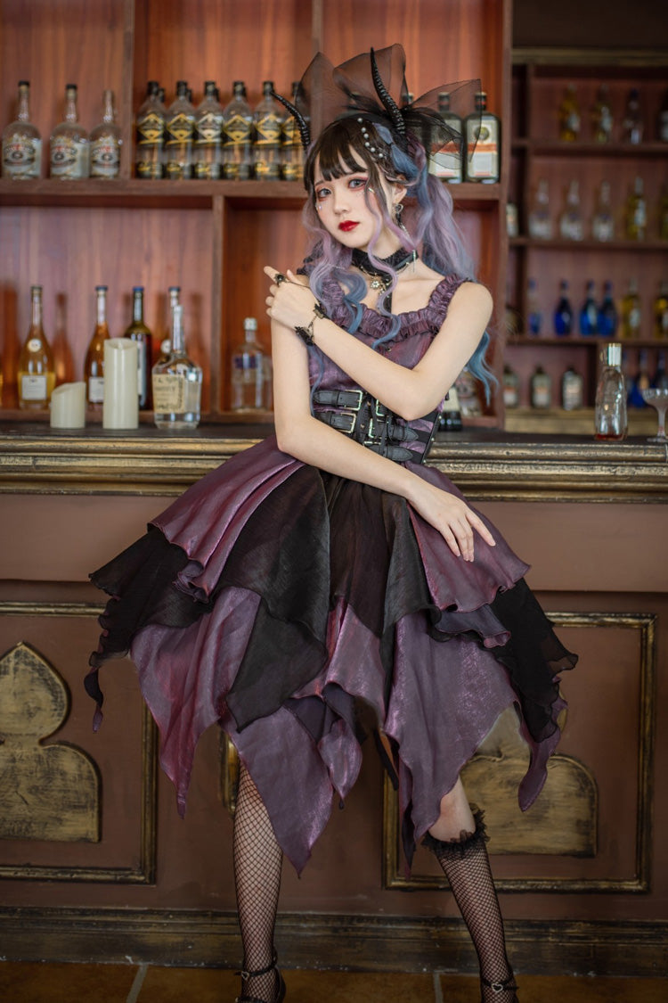 Purple [Seven Deadly Sins: Lust] Multi-Layered Irregular Gothic Lolita Jsk Dress