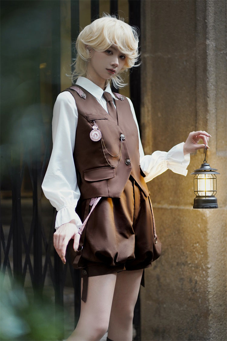 Brown Bunny Detective Prince Ouji Lolita Set