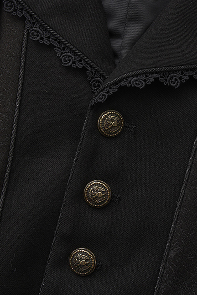 Black [The Eternal Sea of Hope] Long Sleeves Ouji Fashion Vintage Elegant Prince Lolita Long Coat