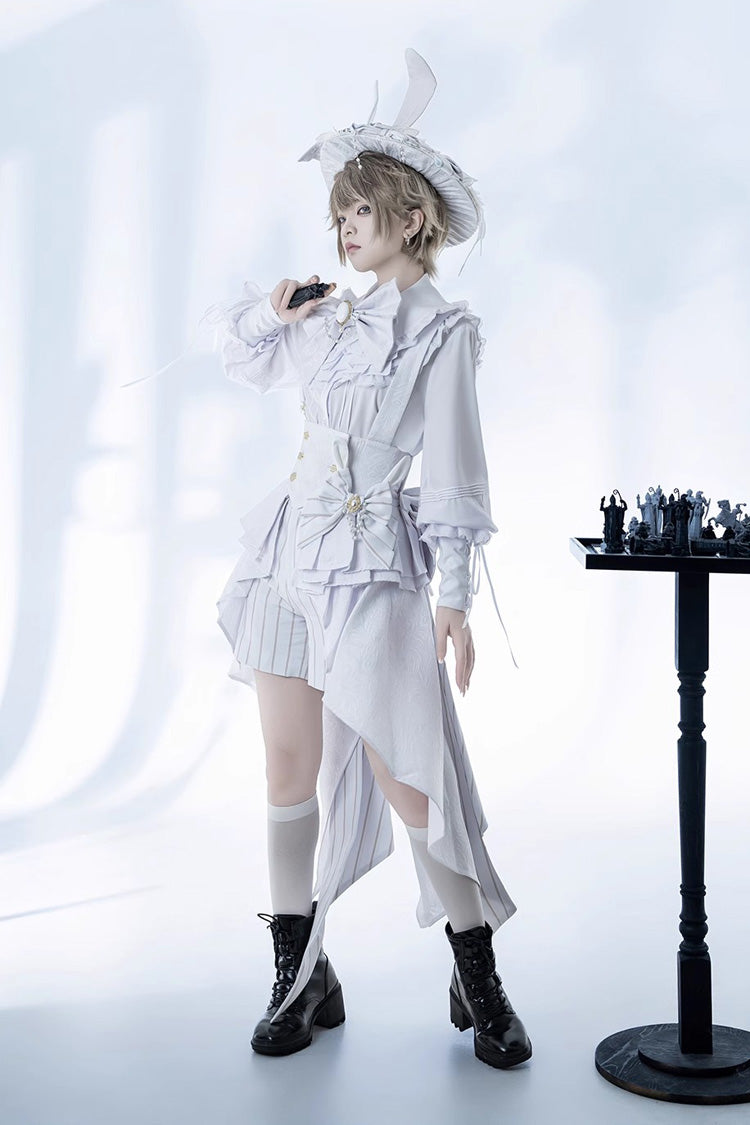 White Rabbit Theater Striped Print Ouji Fashion Handsome Lolita Shorts