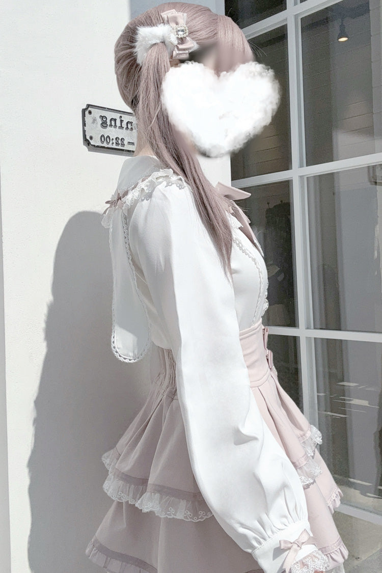 Rabbit Ears Long Sleeves Bowknot Lace Sweet Jirai Kei Japanese Blouse 3 Colors