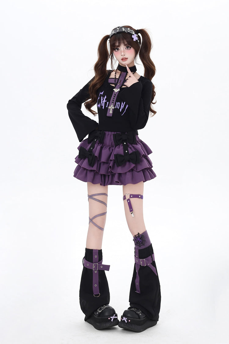 [Kozaya Nana] Triple-Layered Ruffle Bowknot Sweet Japanese Lolita Skirt 2 Colors