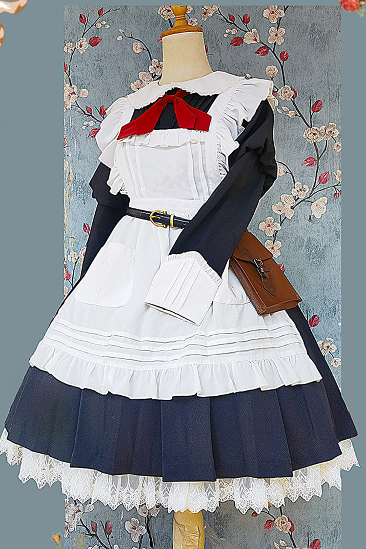 [Violent Maid] Long Puff Sleeves Bowknot Classic Vintage Lolita Dress 2 Colors
