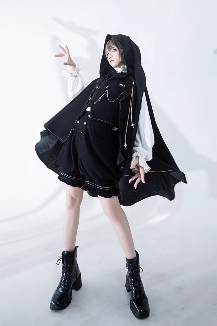 Black Anxious Rabbit Ouji Fashion Gothic Lolita Cloak