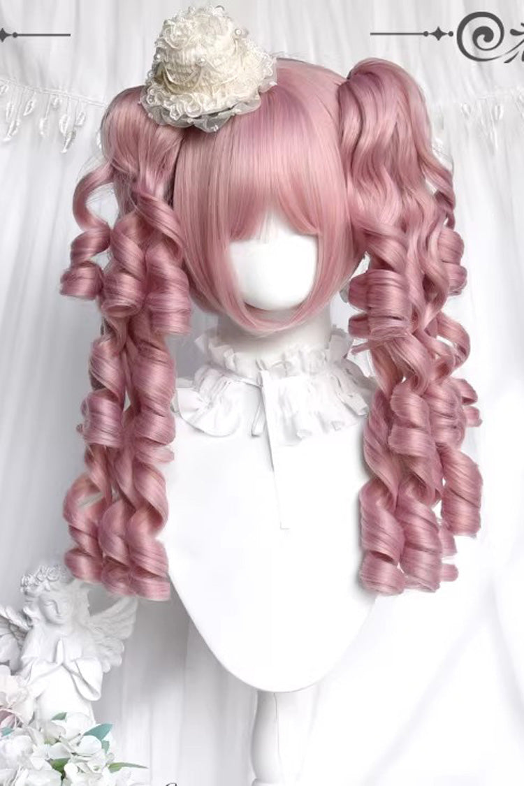 ピンクの多層ローマン カール スイート ロリータ ウィッグ