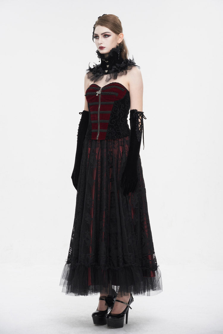 Black/Red Lace Up Women's Gothic Corset