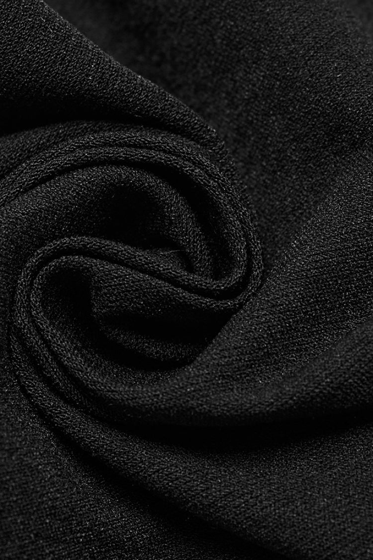 Schwarze Steampunk-Leggings mit hohlem Schnürnetz und Metallnieten für Damen