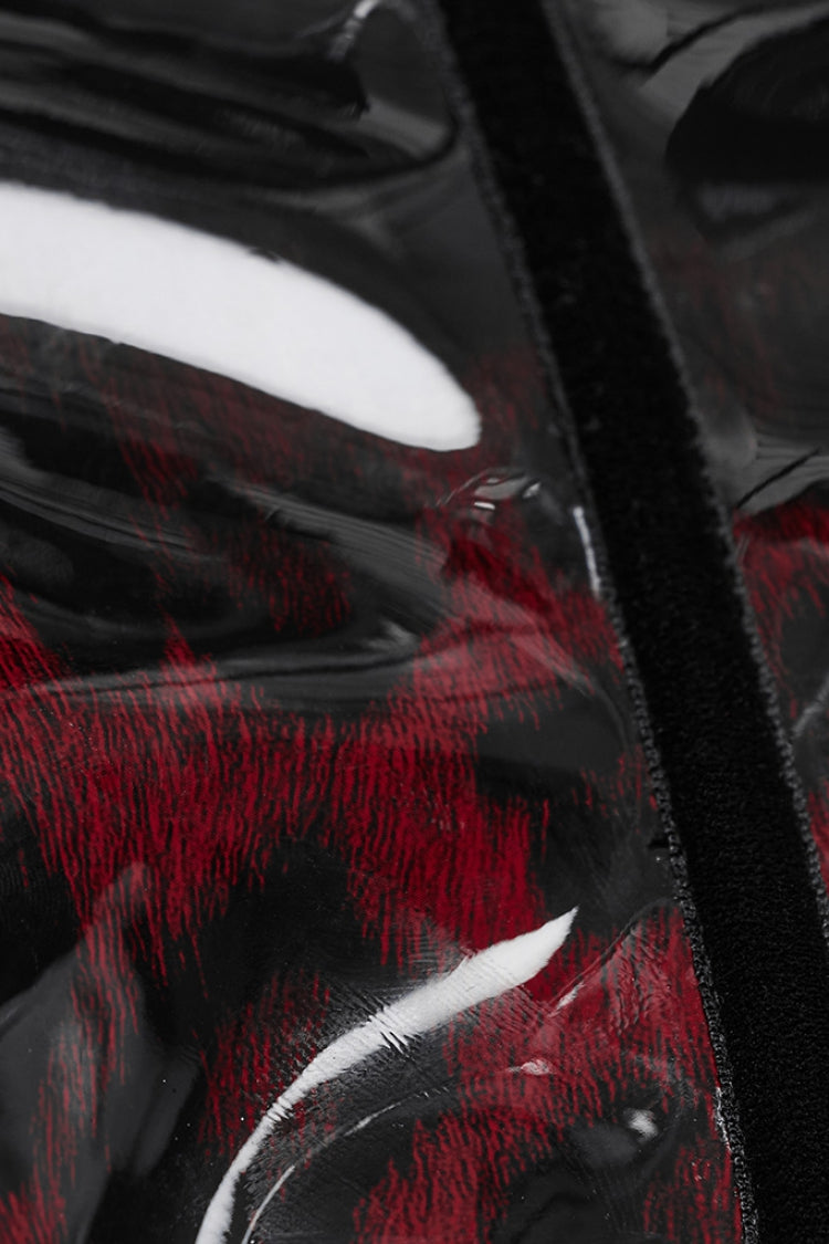 Black/Red Gradient Patent Leather Women's Gothic Underbust Corset