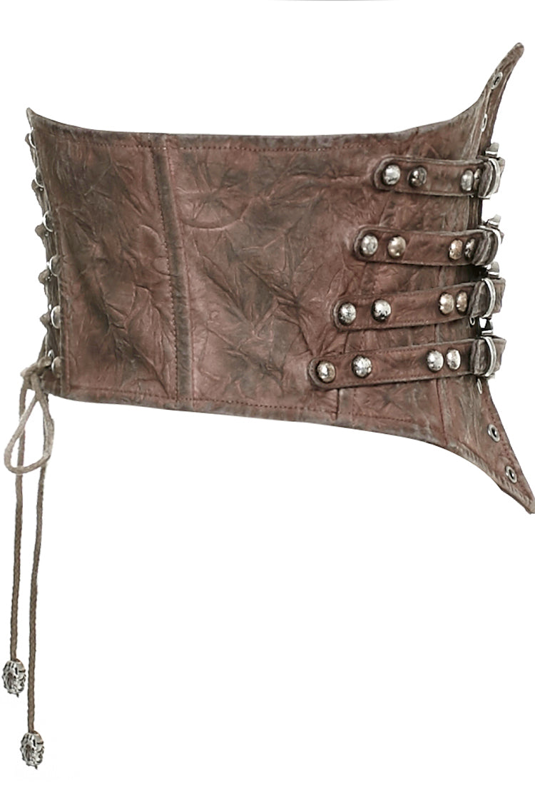 Braune Metallnägel Metall Hasp Dekoration Damen Steampunk Gürtel